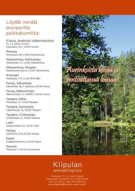 Ammattiopiston kuulumisia, kesÃ¤kuu 2010 (pdf) - Kiipula, Kiipulan ...