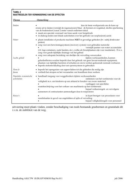 Handleiding civieltechnische werken districten - Decentralisatie