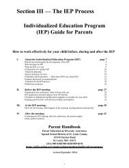 The IEP Guide for Parents (PDF). - Special School District