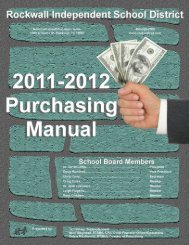 Purchasing Manual - Rockwall ISD