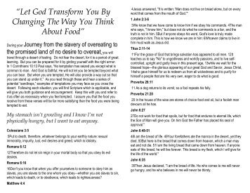 âLet God Transform You By Changing The Way You Think About Foodâ