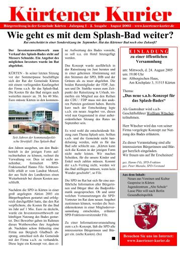 Ausgabe 2 (August 2005) - SPD in der Gemeinde Kürten