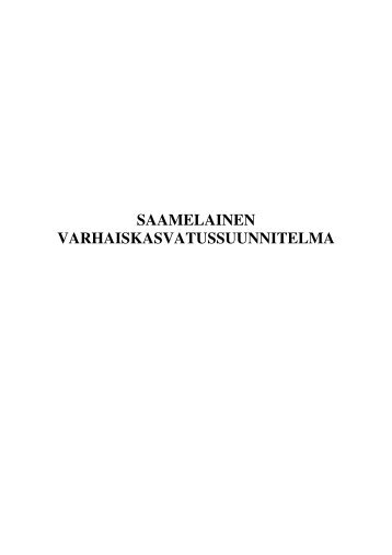 saamelainen varhaiskasvatussuunnitelma - Sosiaalikollega