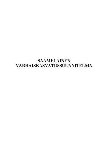 saamelainen varhaiskasvatussuunnitelma - Sosiaalikollega