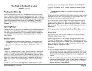 The Fruit of the Spirit is Love