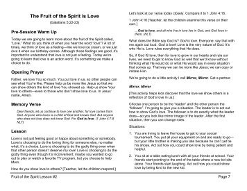 The Fruit of the Spirit is Love