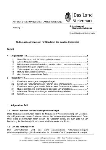 Nutzungsbestimmungen - GIS-Steiermark