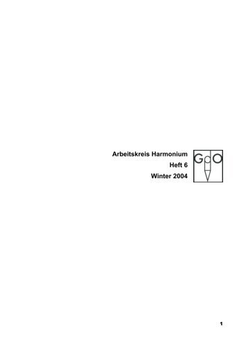 Arbeitskreis Harmonium Heft 6 Winter 2004