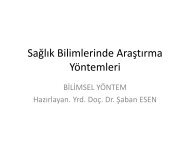 Sağlık Bilimlerinde Araştırma Yöntemleri