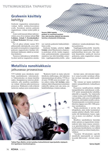 in the Finnish chemical industry - Kemia-lehti