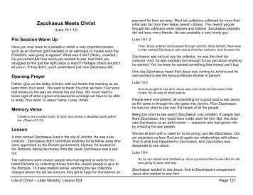 Lesson 24: Zacchaeus Meets Christ