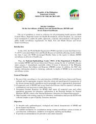 Interim Guidelines on Surveillance of HFMD - CHD-Davao Region