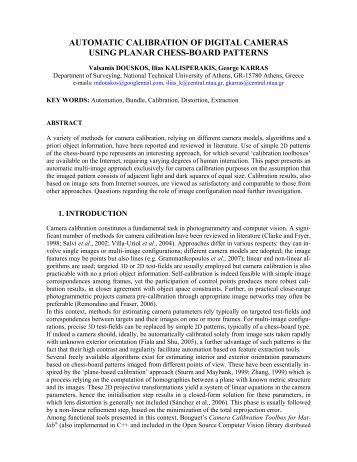 Automatic calibration of digital cameras using planar chess-board ...