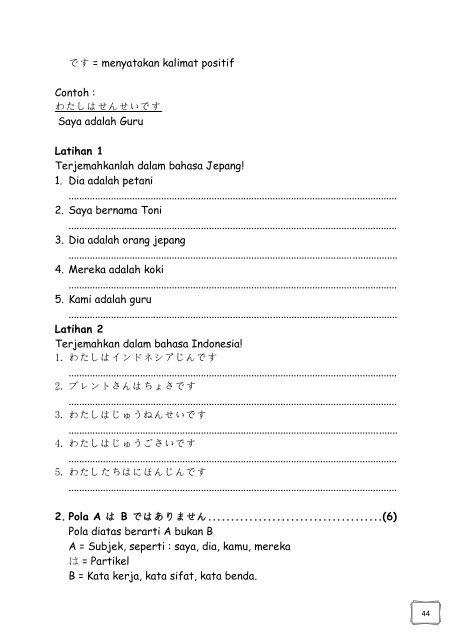 Belajar Bahasa Jepang Jilid 1