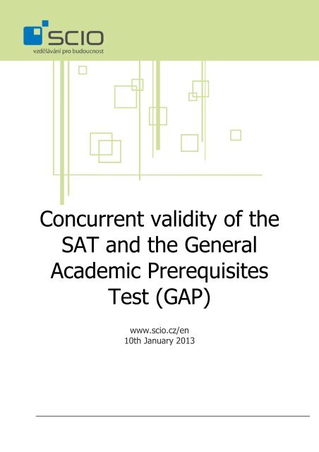 Concurrent validity of the GAP and the SAT - Scio