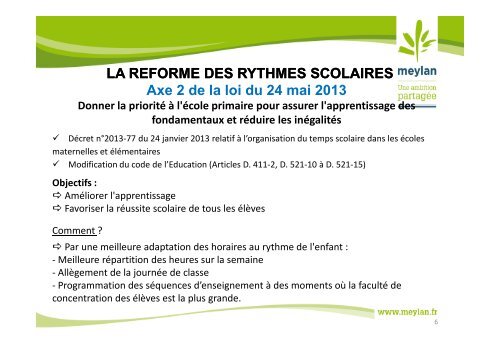 RÃ©forme des rythmes scolaires - ComitÃ© de pilotage ... - Meylan