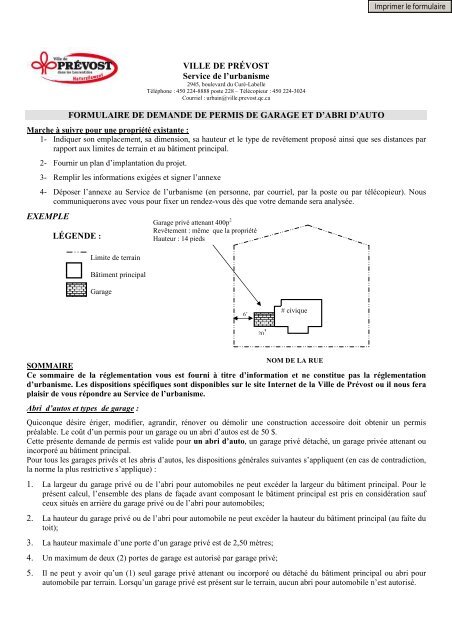 Garage - abri d'auto - PrÃ©vost