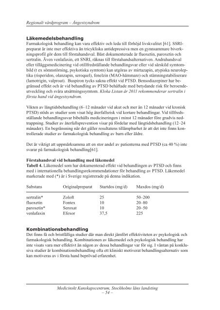 Regionalt vårdprogram – Ångestsyndrom - Stockholms läns landsting