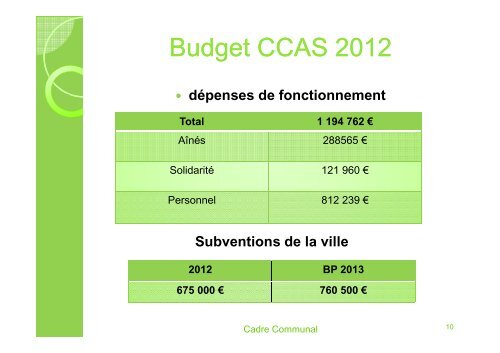 BIlan CCAS 2012 - Site de la mairie de Meylan