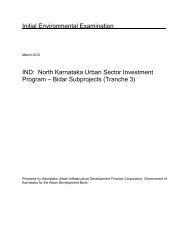 IEE: India: North Karnataka Urban Sector Investment Program - kuidfc