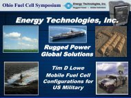 Mobile Fuel Cell Configurations for US Military - Ohio - THE Fuel ...