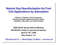 Natural Gas Desulfurization for Fuel Cell Applications by Adsorption