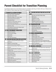 Parent Checklist for Transition Planning (PDF) - Special School District