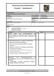 Dorferneuerung Fröhstockheim Protokoll - Arbeitskreis 2 - Rödelsee