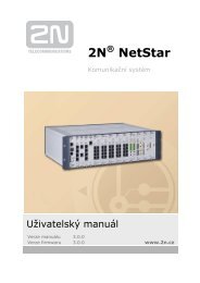 GSM/VOIP/ISDN 2N® NetStar - Uživatelský manuál (CZ)