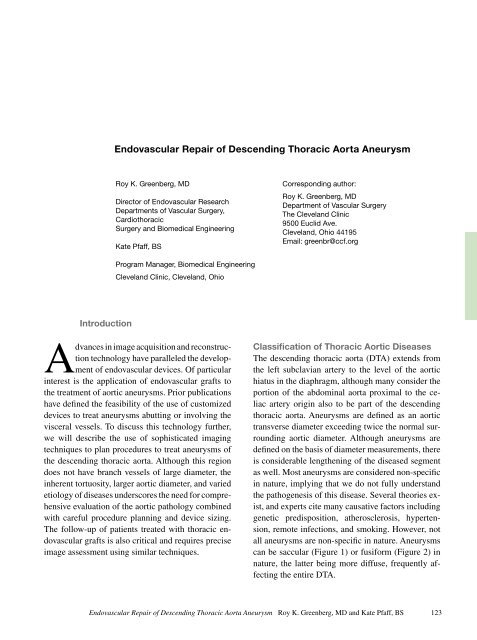 Endovascular Repair of Descending Thoracic Aorta ... - TeraRecon