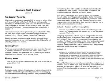 Joshua's Rash Decision (Joshua 9)