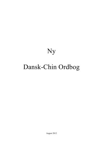 Dansk-Chin Ordbog - Hobugt.dk