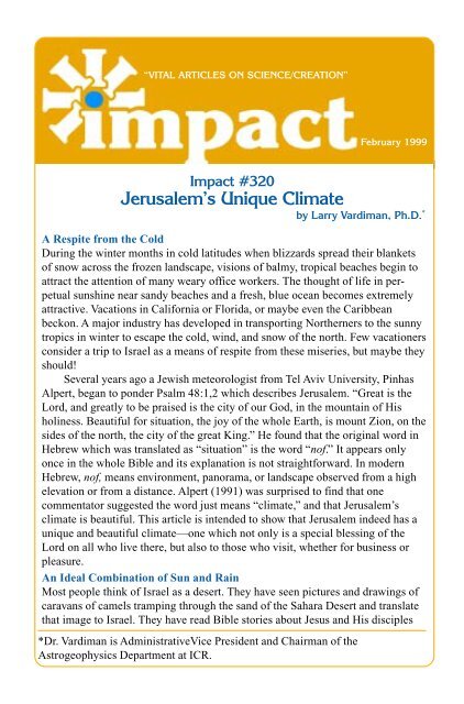 Download Jerusalem's Unique Climate PDF - Institute for Creation ...