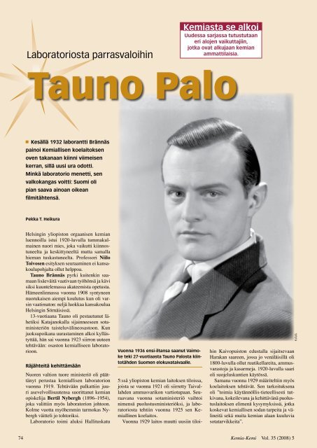 Tauno Palo - Kemia-lehti