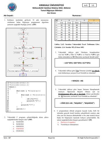 kÄ±rÄ±kkale Ã¼niversitesi - Enformatik BÃ¶lÃ¼mÃ¼