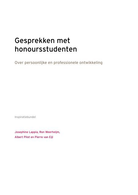 Gesprekken met honoursstudenten