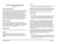 Lesson 11: The Ten Commandments (Part 1)