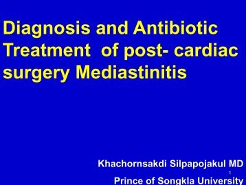 Diagnosis and Antibiotic Treatment of post-cardiac surgery ...