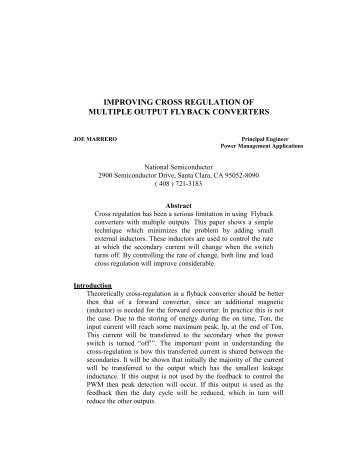 improving cross regulation of multiple output flyback converters