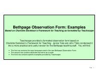 Charlotte Danielson Specific Domain Examples - Bethpage Union ...