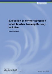Evaluation of Further Education Initial Teacher Training Bursary ...