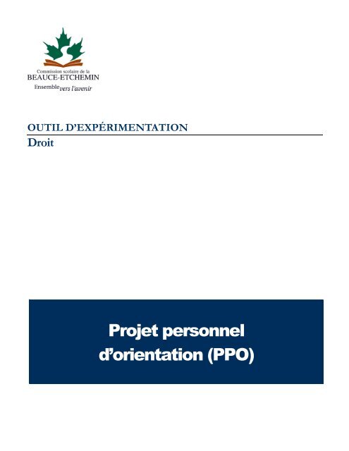 Projet personnel d'orientation (PPO)