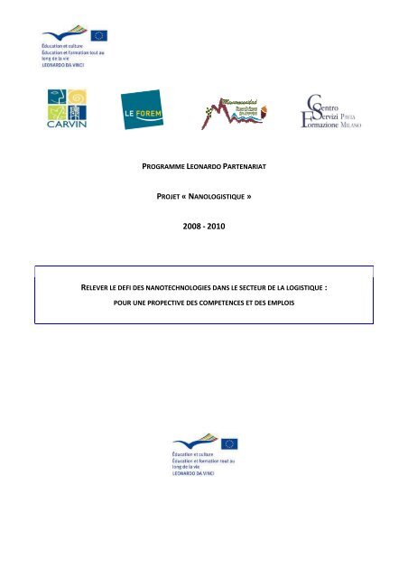 programme leonardo partenariat projet Â« nanologistique - Formation ...