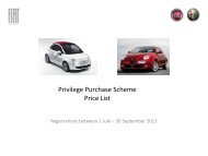 Privilege Purchase Scheme Price List