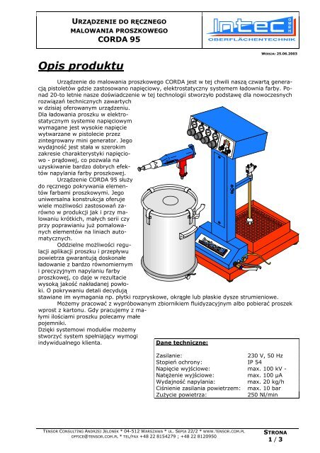 Opis produktu - tensor consulting