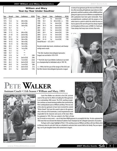 2007 Media Guide - Tribe Athletics - College of William and Mary