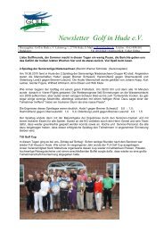 Newsletter Golf in Hude e.V.