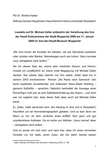 PD Dr. Winfrid Halder Stiftung Gerhart ... - bei Michael Zeller