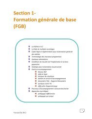 Section 1- Formation gÃ©nÃ©rale de base (FGB)