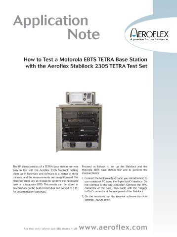 Motorola EBTS TETRA:Understanding 800MHz and VHF ... - Aeroflex
